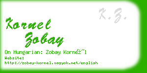 kornel zobay business card